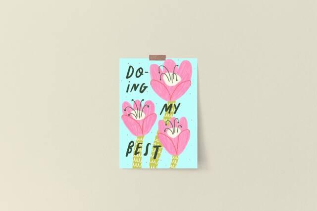 Positive Affirmation Art Print Floral Wall Decor, Northern Irish Design - image 1