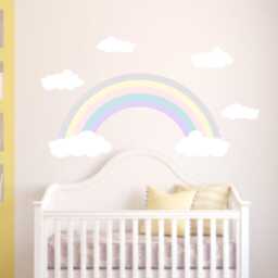 Rainbow Wall Decals - Girls Kids Room Decal Purple Reusable Wall Decal - thumbnail 2