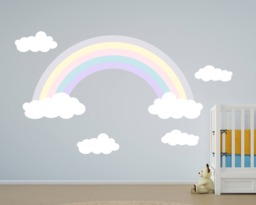 Rainbow Wall Decals - Girls Kids Room Decal Purple Reusable Wall Decal