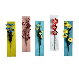 Hanging Wall Decor With Led Wooden Board & Artificial Flowers - thumbnail 2