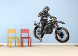 Dirt Bike Wall Decal Motocross Vinyl Graphic - 28x29 Inches Mc333 - thumbnail 1