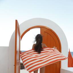 Personalized Delmor Fit Tangerine Beach Towel, Bath Towel 30x56 , Turkish Sustainable Gift Ecofriendly Organic, Quick Dry - thumbnail 2