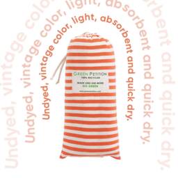 Personalized Tangerine Turkish Beach Towel, Sustainable Organic Cotton - 30x56 - thumbnail 4