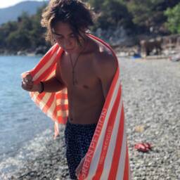 Personalized Delmor Fit Tangerine Beach Towel, Bath Towel 30x56 , Turkish Sustainable Gift Ecofriendly Organic, Quick Dry - thumbnail 3