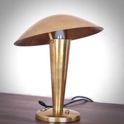 Art Deco Table Lamp Reading Desk Light Bauhaus 30's Germany Deco Uno Modern Vintage Brass Mushroom Bedroom Hall Bar Pub - thumbnail 3