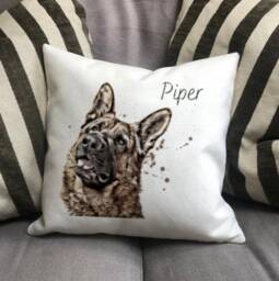 Personalised German Shepherd Dog Country Canvas Cushion - Customised Owner & Lover Linen Puppy Cover With Inner Filler - thumbnail 3