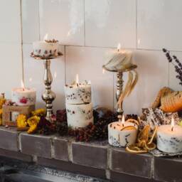 Set Of 7 Different Natural Wax Candles - Scented With Essential Oils Handmade Decorated Plants - thumbnail 3