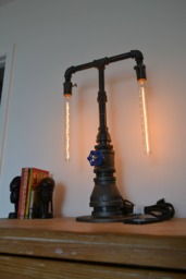 steampunk Twin Long Bulb Table Lamp