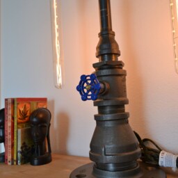 steampunk Twin Long Bulb Table Lamp - thumbnail 4