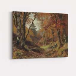 Autumn Woodland Trail Forest Landscape Painting Canvas Wall Art Print Decor Picture Ready To Hang - thumbnail 4
