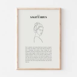 She Is Sagittarius Print, Horoscope Zodiac Astrology Star Sign Art, Poster, Gift - thumbnail 2