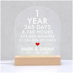 1st Anniversary Gift For Husband Wife, Personalised Led Night Light Sign, Wedding Anniversary, 1 Year Boyfriend - thumbnail 3