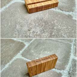 Wood Business Card Holder. Wooden Bamboo Stand. Office Display. Personalized Holder - thumbnail 4