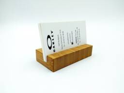 Wood Business Card Holder. Wooden Bamboo Stand. Office Display. Personalized Holder