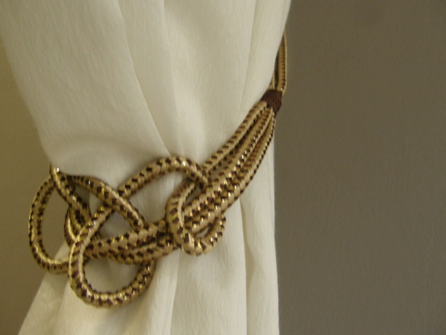 Gold Lurex Curtains Tiebacks -1 Meter Length-Gold Drapes Tiebacks, Voiles Holdbacks-Lurex Tassel Tieback-Gold Tassel Tiebacks Lurex - image 1