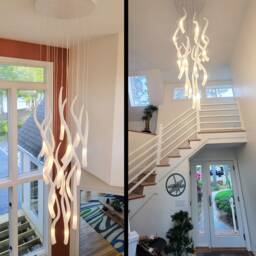 Contemporary-Murano-Glass-Led-Chandelier, Modern-Glass-Foyer-Chandelier, Amazing-Dining-Chandelier-Lighting, Oversized-staircase-Chandelier - thumbnail 2