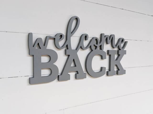 Welcome Back Wood Sign - Rustic Birch Wall Decor - image 1