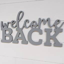 Welcome Back Wood Sign - Rustic Birch Wall Decor - thumbnail 2
