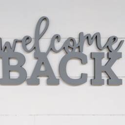 Welcome Back Wood Sign - Rustic Birch Wall Decor - thumbnail 3