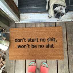 Rude Doormat Sarcastic House Rules - Eco-Friendly Coir Mat - thumbnail 1
