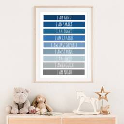 Positive Affirmation Print, Boys Bedroom, Nursery Prints, Motivational Poster, Wall Art, Playroom Inspirational Prints - thumbnail 2