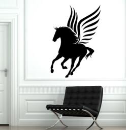 Wall Vinyl Fairytale Horse Wings Pegasus Mural Decal Sticker 1780Dz - thumbnail 1