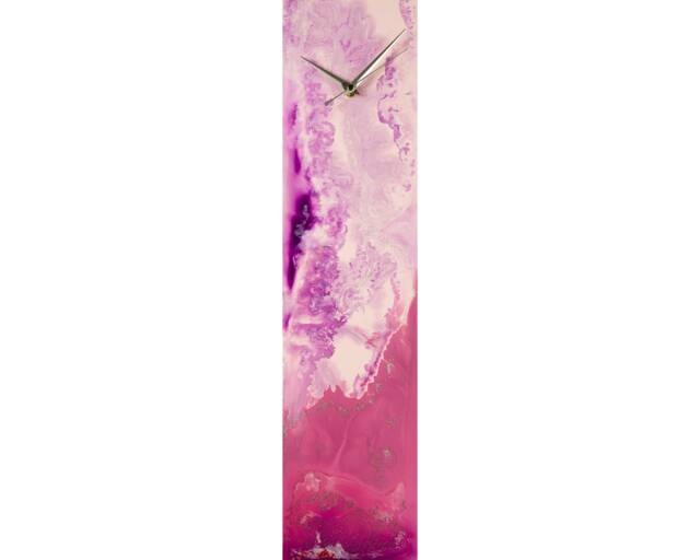 24 Inch Contemporary Wall Clock Modern Home Decor, Unusual Or Desk With Lighting, Original Art On Glass, Clocks For - image 1