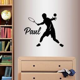 In-Style Decals Wall Vinyl Decal Home Decor Sticker Tennis Player Custom Name Boy Man Sports Kids Room Removable Mural Unique Design 4 - thumbnail 1