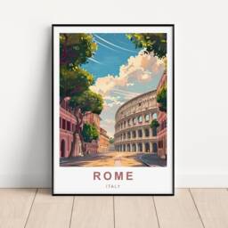 Rome Travel Poster - Roman Colosseum Print Italy A5, A4, A3, A2 - thumbnail 3