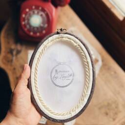 Violet Embroidered Oval Hoop, Modern Farmhouse, Finished Embroidery, Victorian Embroidery - thumbnail 2