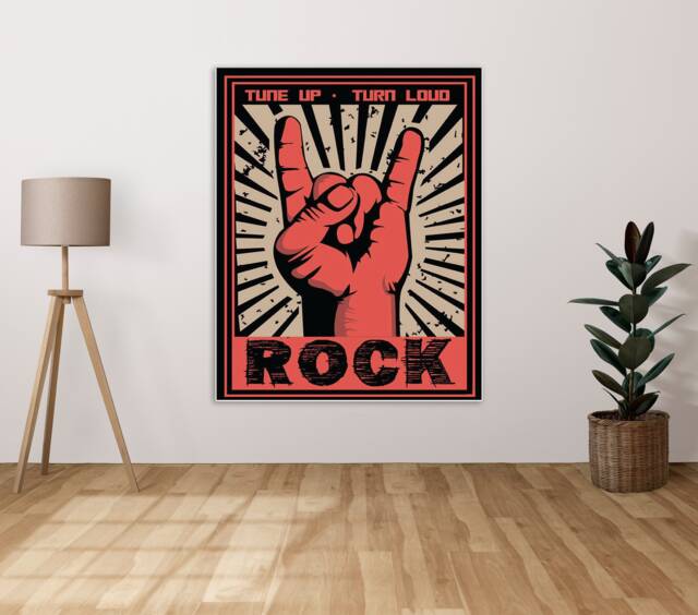 Rock Tune Up Turn Loud Music - Metal Sign Plaque Wall Art Decor Signage