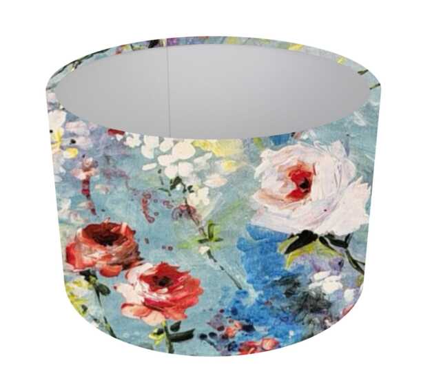 Monet Inspired Watercolour Flower Botanical Drum Lampshade Ceiling Light/Table Lamp Pendant, Floral Flowers Multicoloured - image 1