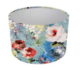 Monet Inspired Watercolour Flower Botanical Drum Lampshade Ceiling Light/Table Lamp Pendant, Floral Flowers Multicoloured