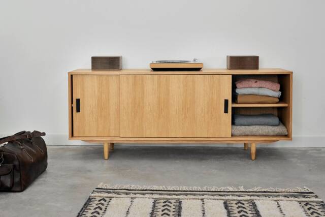 Mid-Century Sideboard, Dresser, Commode, Credenza Made Of Oak Vaneer - Livlo D-S06 - image 1