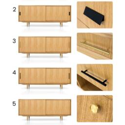 Mid-Century Sideboard, Dresser, Commode, Credenza Made Of Oak Vaneer - Livlo D-S06 - thumbnail 3