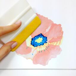 Poppy Wall Decals 6-Set Peach Sorbet, Hand-Painted For Walls, Tiles & Furniture, Floral By Easysweethome - thumbnail 3