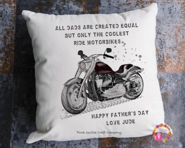 Biker Pillow, Motorbike Cushion, Motorbike, Gift, Biker, Gift For Him, Fathers Day Gift, Dad, Biker, Gift - image 1