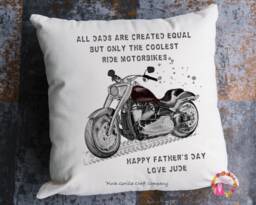 Biker Pillow, Motorbike Cushion, Motorbike, Gift, Biker, Gift For Him, Fathers Day Gift, Dad, Biker, Gift - thumbnail 1
