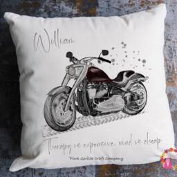 Biker Pillow, Motorbike Cushion, Motorbike, Gift, Biker, Gift For Him, Fathers Day Gift, Dad, Biker, Gift - thumbnail 2