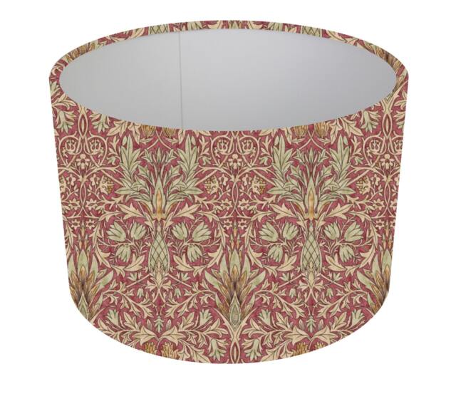 William Morris Snakeshead Soft Red Cylinder/Drum Lampshades Pendant Shade Table, Colourful Home Decor, Handmade in Uk, Custom - image 1