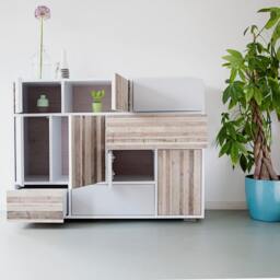 No.11 - Trendy & Rustic Handcrafted Sideboard/Side Table Using Repurposed Reclaimed Wood - thumbnail 3