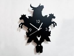 Bulls & Cows Modern Cuckoo Silhouette Wall Clock - thumbnail 1