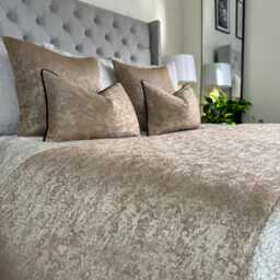 Luxury Gold Quilted Bed Runner For Double, King - Super Diana Collection
