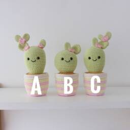 Crochet Cactus Plant Kawaii Stuffed Toy, Nursery Decor - thumbnail 2