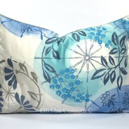 Villa Nova Kabuki Luxury Designer Blue Oriental Fabric Cushion Pillow Cover - thumbnail 3