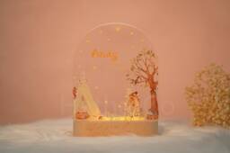 Personalized Baby Night Light Animal Decor, Custom Name Lamp - thumbnail 1