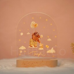 Personalized Baby Night Light Animal Decor, Custom Name Lamp - thumbnail 3