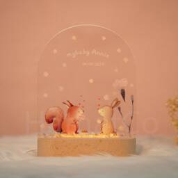 Personalized Baby Night Light Animal Decor, Custom Name Lamp - thumbnail 2