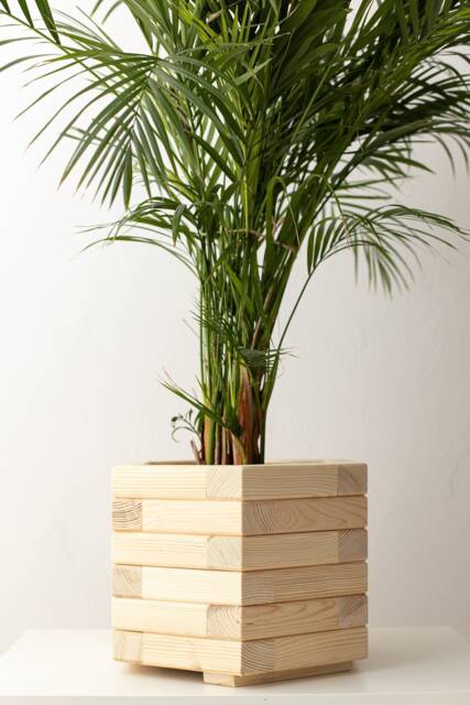 Hexagonal Planter For Flowers, Wooden Pot in Hexagonal Shape, Bohemian Living Room Decoration - image 1
