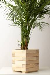 Hexagonal Planter For Flowers, Wooden Pot in Hexagonal Shape, Bohemian Living Room Decoration - thumbnail 1